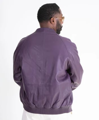 G-Gator 1051 Purple Genuine Lambskin Leather Baseball Varsity Jacket