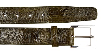Belvedere ''2000'' Olive All-Over Genuine Ostrich Leg Belt.