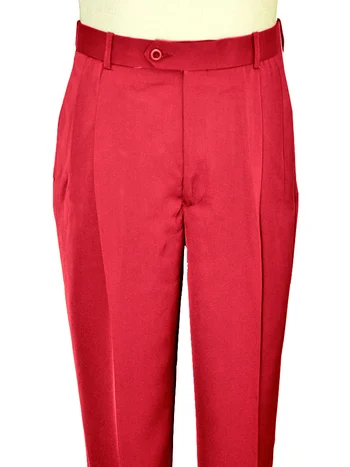 Pronti Red Single Pleated Classic Fit Slacks P6048