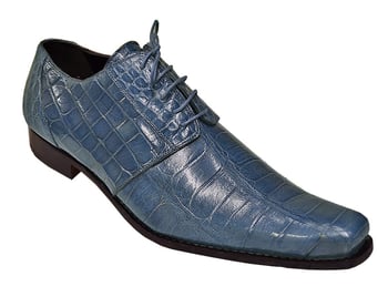 Mauri "Attitude" 42710 Carribean Blue Genuine Alligator / Baby Crocodile Shoes.