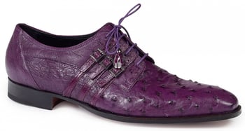 Mauri "Donatello" 4820 Violine Genuine Ostrich / Ostrich Leg Lace-up Shoes.