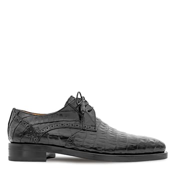 Mezlan "Golfo" Black All-Over Genuine Crocodile Derby Shoes 4967-F.