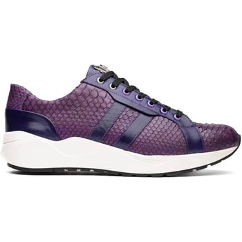 Marco Di Milano "Verona" Purple Genuine Python And Calfskin Fashion Sneaker