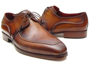 Paul Parkman SU12LF Brown Genuine Calfskin Derby Dress Shoes