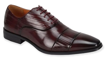 Antonio Cerrelli Burgundy Eel Print Vegan Leather Cap Toe Oxford Shoes 6936