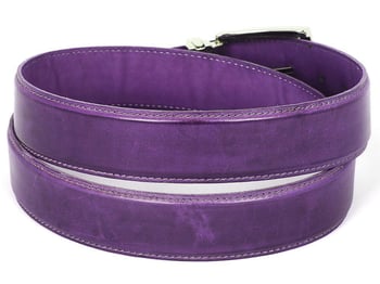 Paul Parkman "B01-PURP" Purple Genuine Calfskin Leather Hand-Painted Belt.