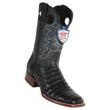 Wild West Black Genuine Caiman Belly Cowboy Boots 28248205