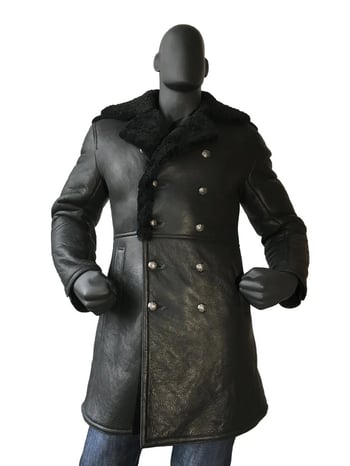 G-Gator Genuine Sheepskin Double Breast 3/4 Length Pea Coat 5000.