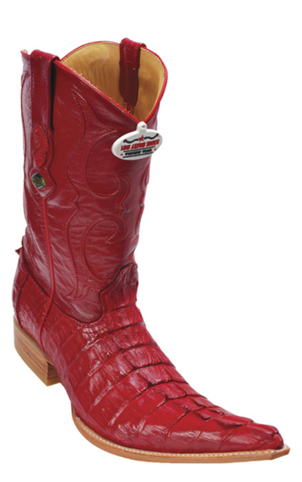 Los Altos Red All-Over Genuine Crocodile Tail 6X Pointed Toe Cowboy Bo