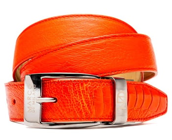 Marco Di Milano Alessio Belt Orange Genuine Ostrich Exotic Belt