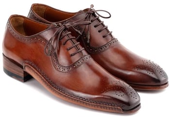 Paul Parkman Brown Burnished Genuine Leather Oxford Shoes OPK296A.