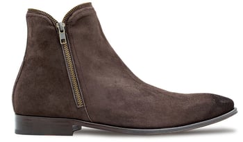 Mezlan Moretti Brown Genuine Suede Ankle Boots with Side Zip 21686