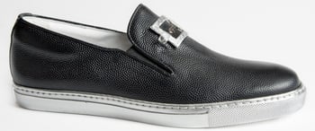 Mauri "8588/2" Black Genuine Calf / Fish Dress Casual Loafers Shoes.