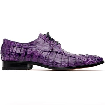 Marco Di Milano "Tulum" Purple Genuine Caiman Crocodile Dress Shoes