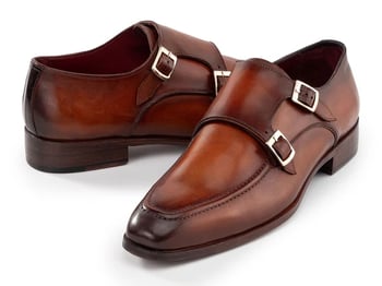 Paul Parkman SW537BW Brown Genuine Leather Double Monkstrap Shoes