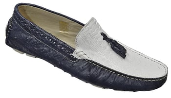 Mauri "Cape Coast" Wonder Blue/White Genuine Ostrich Shoes