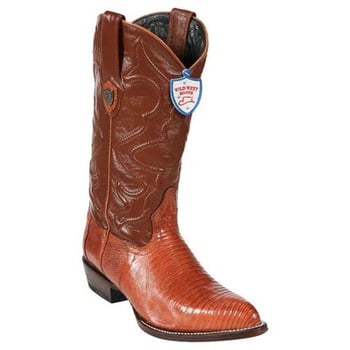 Wild West Cognac Genuine Teju Lizard J Toe Cowboy Boots 2990703