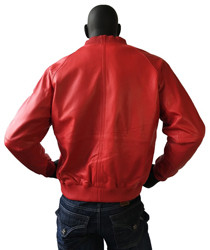 G-Gator 1051 Men's Red Genuine Lambskin Varsity Bomber Jacket