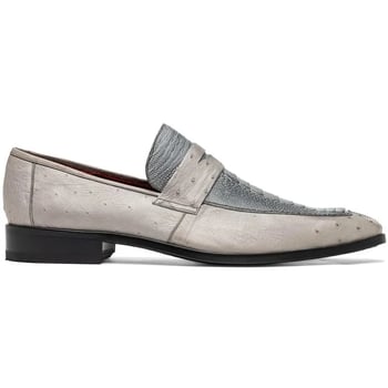 Marco Di Milano "Fangio" Grey Genuine Ostrich Leg and Quill Loafer