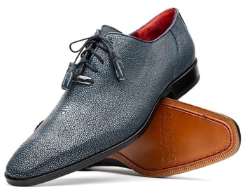 Marco Di Milano Pannuci Navy Men's Fully Wrapped Genuine Stingray Oxford Shoes
