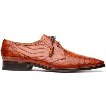 Marco Di Milano "Lacio" Brandy Genuine Caiman Crocodile Dress Shoes