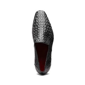 Marco Di Milano Trento Black Genuine Caiman Crocodile Slip-On