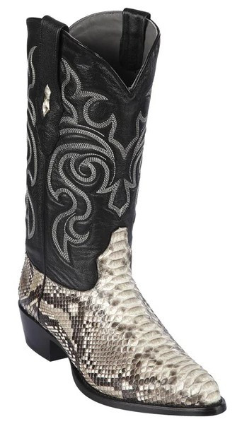 Los Altos Natural Genuine Python Snakeskin J Toe Cowboy Boots 995749