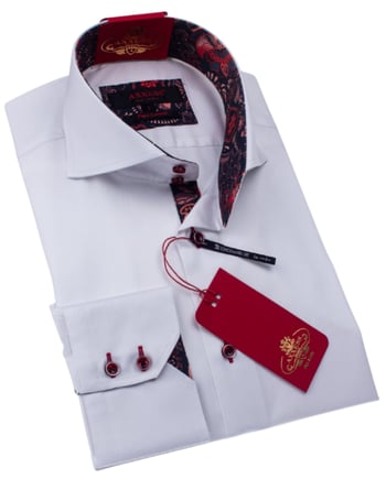 Axxess 120-12 White Egyptian Cotton Modern Fit Dress Shirt