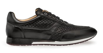 Mezlan Maxim 9463 Black European Calfskin and Suede Dress Sneakers.