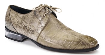 Mauri ''Trebbia'' 4851 Acre Raindrops Genuine Alligator Hand Painted Lace-Up Shoes.