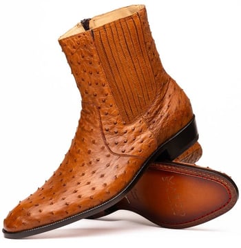 Marco Di Milano "Giorgio" Bradly Genuine Ostrich Quill Dress Boot