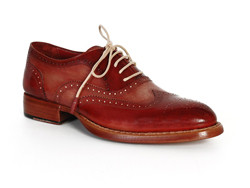 Paul Parkman ''027B'' Burgundy / Camel Genuine Leather Wingtip Oxfords Shoes