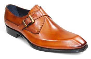 Duca Di Matiste "Massa" Gold Genuine Italian Calf Leather Monk Strap Dress Shoes.