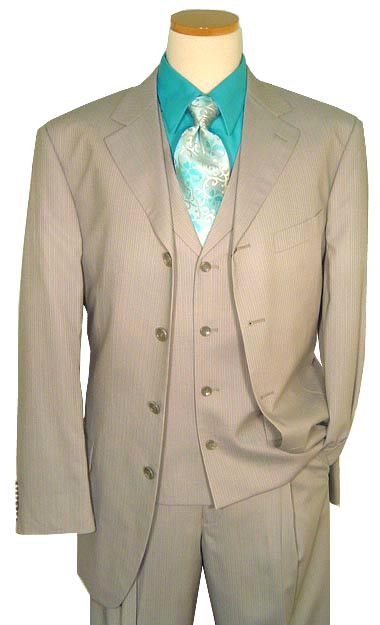 Earvin Magic Johnson Sage/Turquoise Pins Super 120'S Wool Suit