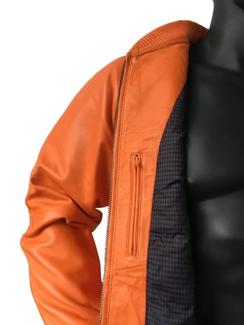 G-Gator Orange Genuine Lambskin Varsity Baseball Bomber Jacket 1051.