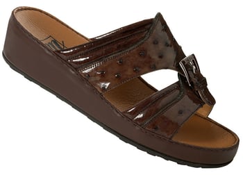 Mauri "1645" Brown Genuine Ostrich Sandals