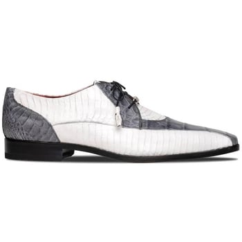 Marco Di Milano "Moncalieri" Gray / White Genuine Alligator And Cobra Skin Dress Shoes