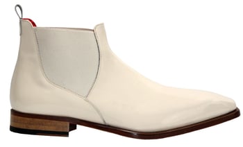 Emilio Franco Leonardo Beige Italian Patent Leather Ankle Boots 