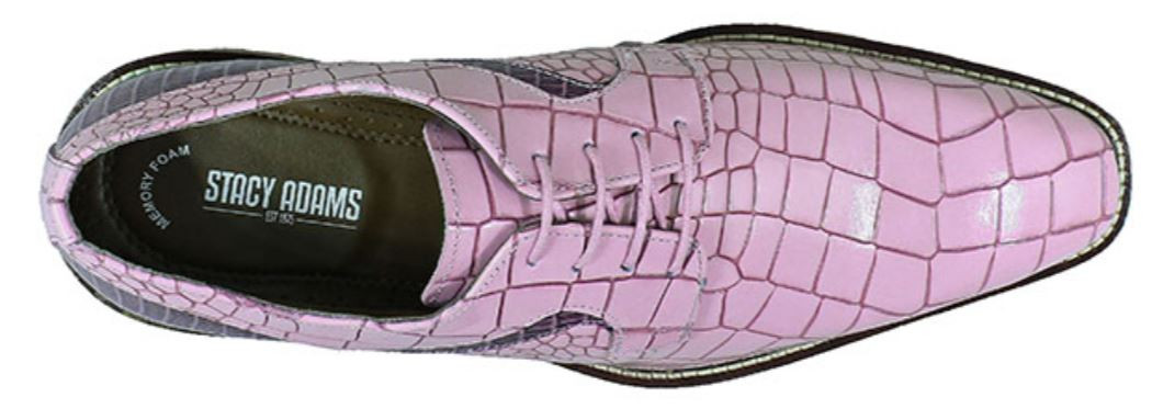 Lavender Crocodile and Lizard Leather Stacy Adams Oxford Shoes display picture 3