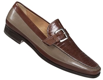 Mauri  "3705/4" Gold Genuine Oyster / Lizard Loafer With Monk Strap