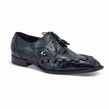 Mauri "Slayer" Olive / Black Genuine Hornback Tail / Crocodile Eyes Derby Oxfords 3094.