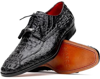 Marco Di Milano ''Apricena'' Black Genuine Caiman Crocodile Dress Shoes