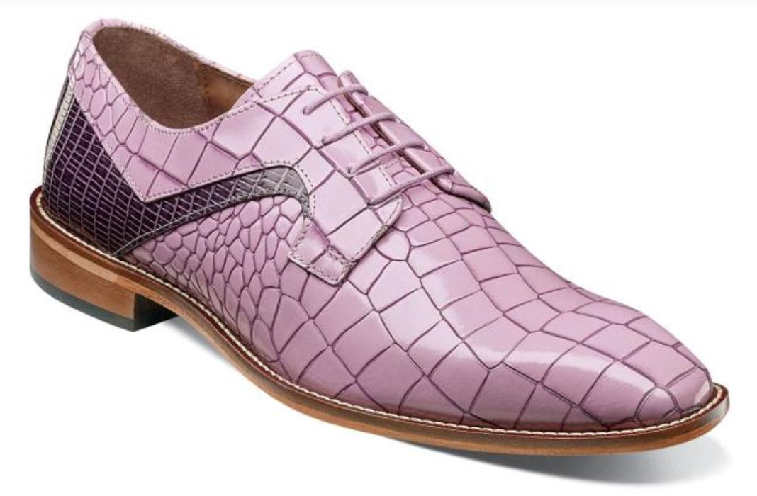 Lavender Crocodile and Lizard Leather Stacy Adams Oxford Shoes display picture 1