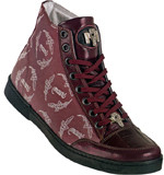 Mauri "Blog" 8835 Trigator Ruby Red Genuine Baby Crocodile / Nappa Leather / Mauri Print Fabric Sneakers