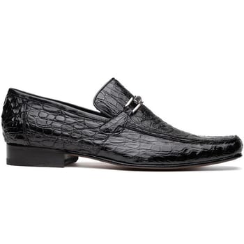 Marco Di Milano "Fabro" Black Genuine Alligator Leather Loafer