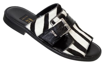 Mauri "1653/1" Black Genuine Pony 6/4 / Lizard Sandals