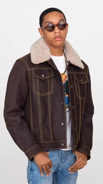 a man wearing sherpa jacket