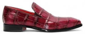 Side View of Fennix Italy Dustin Bordo Genuine Alligator Loafer