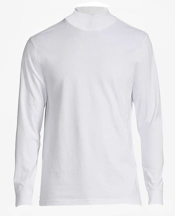 Bagazio Winter White Cotton Blend Mockneck Sweater VT041