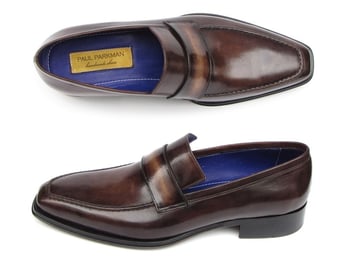 Paul Parkman 012 Bronze Genuine Hand-Painted Loafer Shoes